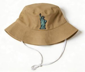 Chapeau Bob Brodé Statue de la Liberté Vintage, en Coton Décontracté, Protection Anti-UV, avec Sangle Mentonnière Réglable - Product Image 2