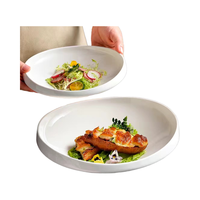 Assiette de bord de nid en céramique blanche de Style nordique Restaurant commercial utilisation assiette jetable plat Europe Style de conception pour servir des aliments