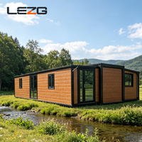 Maison préfabriquée extensible résistante aux ouragans, 3-4 chambres, villa conteneur pliable en acier léger pour hôtel-resort et camping