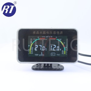RUITENG رقمي شاشة ملونة LCD شاشة عرض عالمية 12 فولت/24 فولت مقياس فولت لدرجة حرارة المياه للسيارات حفارات-جديد - Product Image 1