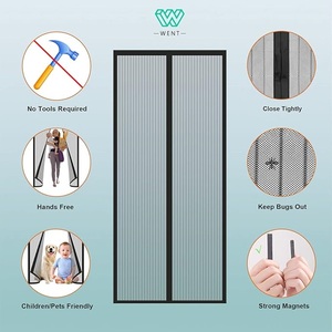 Cortina Magnética para Puerta, Cortina Antimosquitos de Poliéster, Manos Libres, Longitud Personalizable, Diseño Moderno, Lavable, para Sala de Estar - Product Image 2