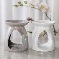 Brûleur diffuseur de cire parfumée en céramique de porcelaine pour huiles essentielles, bougies et encens, support pour bougie chauffe-plat, décoration pour la maison et la chambre