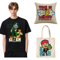 Autocollant imprimé DTF avec design de dessin animé personnalisé pour t-shirts, transferts thermiques en vrac, impression à l'écran, transferts thermiques pour vêtements