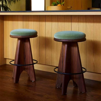 Chaise de bar en bois tissu de luxe meubles de maison chaises de bar haute pour chaises de cuisine chaises de tabouret de bar modernes