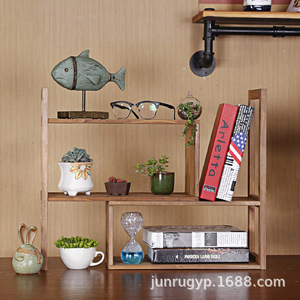 Modern Minimalist Wooden Desktop <b>Storage</b> Rack 3 Tier Bamboo Wood Color Standing Office Organizer for <b>Files</b> and Miscellaneous - Product Image 1