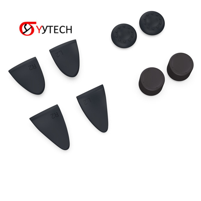 SYYTECH 8 in 1 Extenders L2 R2 Trigger Thumb Grips Button Kit for PS5 Controller Anti-Slip Cap Repair Parts