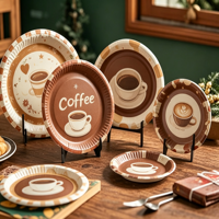 Assiettes en papier compostables robustes, vaisselle jetable biodégradable en bagasse pour usage traditionnel et événements
