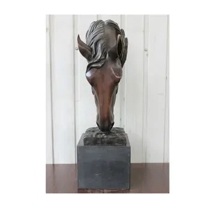 Заводская Подгонянная домашняя гостиничная Декоративная скульптура животных Бронзовая Статуя Бюст статуя лошади