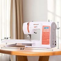 Machine à coudre informatisée PooLin EOC02-RE, 200 points, écran LCD, table large, 7 pieds presseurs, quilting, enfile-aiguille automatique