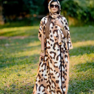 ชุดเดรสแฟชั่นสไตล์แอฟริกันลายพิมพ์ ผ้าพันคอยาว ชุดเดรสแอฟริกัน ผ้าพันคอ ชุดเดรสแอฟริกัน ผ้าโพลีเอสเตอร์พิมพ์ลาย ผ้าคลุมยาว ไซส์ใหญ่ - Product Image 1