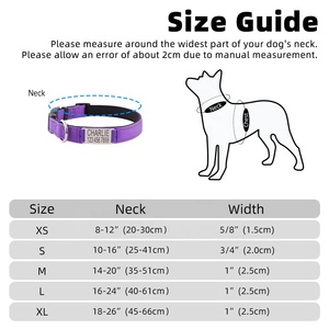 Etiqueta de identificación personalizada, <span class=keywords><strong>Collar</strong></span> de perro de nailon, <span class=keywords><strong>Collar</strong></span> duradero multicolor para mascotas con grabado láser, placa de nombre personalizada - Product Image 4