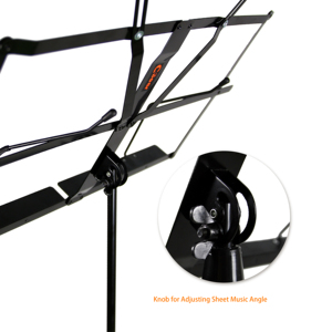 Support de partitions portable professionnel noir réglable en hauteur et en angle K-8222B - Product Image 6
