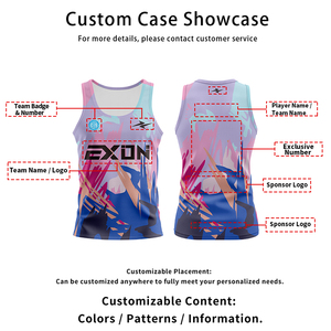 EXON Digital Print Sun Block Quick Dry hardloopshirt, mouwloos, ademend topje voor buitensporten, marathon, joggen, training - Product Image 3