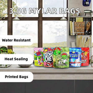 Empaque de <span class=keywords><strong>Mylar</strong></span> Personalizado con Cierre de Cremallera de 3.5g, Suave al Tacto, a Prueba de Olores, para Papas Fritas, Sushi, Pizza, Comida para Mascotas, Resistente al Calor - Product Image 2