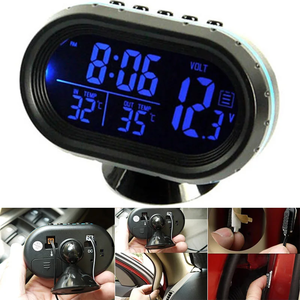 Thermomètre de <span class=keywords><strong>voiture</strong></span> 12V-24V à prix d'usine, alerte de gel, affichage double température, testeur de tension de batterie de <span class=keywords><strong>voiture</strong></span>, voltmètre, <span class=keywords><strong>horloge</strong></span> - Product Image 3