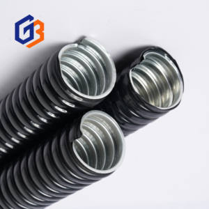 GUBEN DN20 <span class=keywords><strong>20MM</strong></span> プラスチック被覆亜鉛メッキ鋼 PVC 耐燃性電線保護ホース ケーブルベローズ ブラックコンジット - Product Image 2