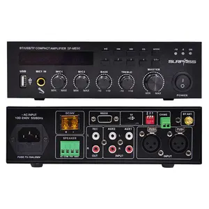 60 Watt Aangepaste Mini Audio Stereo Karaoke Dj Bt Mixer Versterker Met Usb/Sd/Fm/Bt Professionele eindversterker