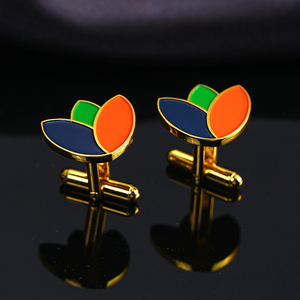 Hesank factory Fashion gemelli da uomo camicie da abito di alta qualità placcatura in oro metallo ottone smalto morbido logo gemelli personalizzati - Product Image 5