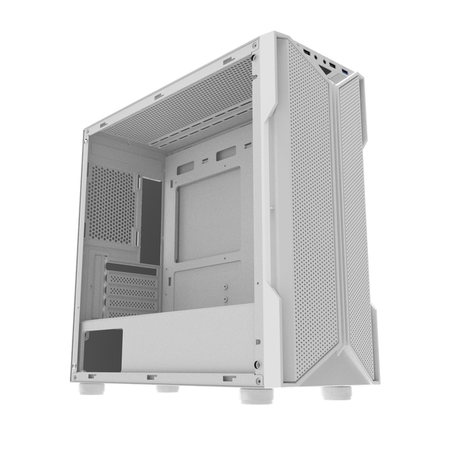 ALSEYE Micro ATX Gaming PC Case 3.0 USB,Tempered Glass Side Panel White Pc case