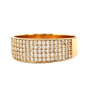 14K Solid Gold Lab Diamond Multi-Row Diamond Wide Band <b>Ring</b> Pave Set Diamond Wedding Band 1.17 Ctw 925 <b>Silver</b> <b>Statement</b> <b>Ring</b> - Product Image 1
