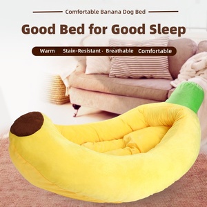 Bananenförmiges Hundebett aus Umweltfreundlichem Kunststoff, Abnehmbar und Waschbar, mit Cartoon-Muster für Alle Jahreszeiten und Innenbereich - Product Image 2