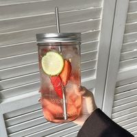Gobelet en verre multicouche de haute qualité, grande capacité, hermétique, anti-fuite, écologique, pour thé au lait, style bocal Mason américain