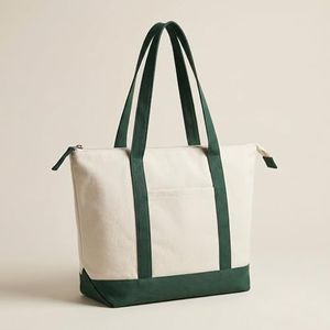 Sac fourre-tout en toile pour femmes, style tendance, écologique, pour les courses, avec poche, sac en coton avec logo imprimé personnalisé - Product Image 2
