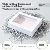 Boîte d'emballage en carton blanc écologique avec fenêtre transparente, conception multi-usages couvercle-étui, ensemble personnalisé pour