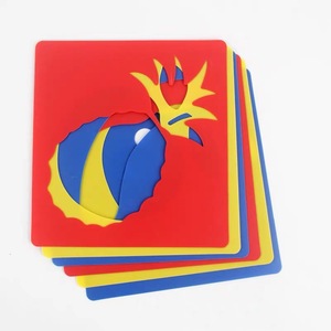 Gf फैक्ट्री थोक 6 टुकड़े बच्चों ने विभिन्न आकार में प्लास्टिक स्टेंसिल टेम्प्लेट पेंट किए रंग-बिरंगे बच्चों को विभिन्न आकार - Product Image 5