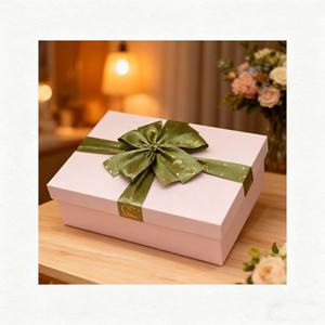 Boîte-cadeau de luxe avec nœud en polyester imprimé personnalisé et <span class=keywords><strong>chouchou</strong></span> avec ruban pour Noël, emballage de maquillage et de coffret cadeau - Product Image 1
