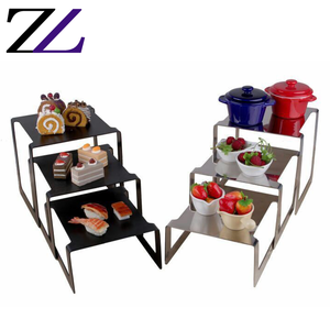 宴会设备蛋糕展示3层黑色金属蛋糕架obst etagere高茶具三层蛋糕架出售二手 - Product Image 1