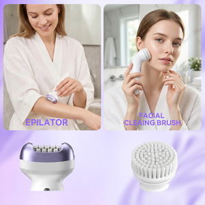 Depiladora 2 en 1 Recargable para Mujer, Afeitadora Eléctrica Corporal, Limpiador Facial, Depilación Femenina, Recortadora de Bikini, Afeitadora de Piernas para Mujer - Product Image 2