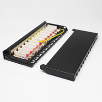 Panneau de brassage FTP 0,5U 12 ports Cat6/Cat6A avec boîtier métallique T568A et T568B, gestion des câbles pour rack 10 pouces