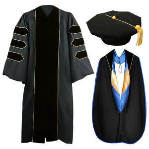 Set di abiti di laurea Premium all'ingrosso lussuoso master di dottorato e abiti da Bachelor per laureati università e cerimonie - Product Image 6