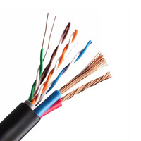 Kabel LAN jaringan dalam ruangan luar ruangan dengan kabel daya 2c Cat5e CAT6 kabel daya LAN