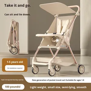 Du lịch xách tay Túi Trọng lượng nhẹ khung nhựa một cú nhấp chuột gấp xe đẩy em bé có thể ngồi nằm xuống cho trẻ em 0-3 tuổi - Product Image 3