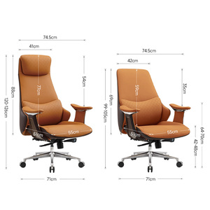 Sedia da Ufficio Direzionale Moderna in Pelle di Lusso Italiana con Funzione Massaggio, Altezza Regolabile, Reclinabile, Design Schienale Alto, Fissaggio 3D - Product Image 6