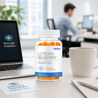 Gummies pour les yeux à marque privée OEM, supplément de lutéine et de myrtille avec zéaxanthine, vitamine C et zinc pour le soutien de la vision, 60 unités