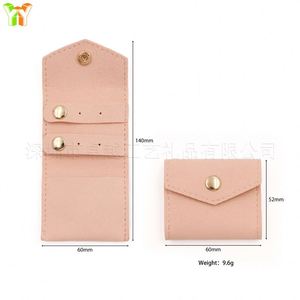 HR Stylish Folding Rings Necklaces Storage Bag Microfiber <b>Mini</b> Jewelry <b>Pouch</b> Lightweight Jewelry Roll Case for GIfts - Product Image 4