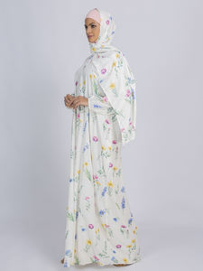 Meilleures ventes : Ensemble Abaya Hijab Kimono décontracté en polyester brodé pour femme, manches longues, coupe ample, style arabe de Dubaï, pour l'Aïd - Product Image 5