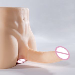Realistische, weiche, umweltfreundliche Masturbations-Sexpuppe für Frauen, halber Körper-Torso mit <span class=keywords><strong>Dildo</strong></span>-Design am Po. - Product Image 3