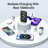 Mini Power Bank Ultra Mince Sans Fil 2026 10000mAh - Charge Rapide PD20W avec Support et Entrée Type-C pour Téléphone et Montre Connectée