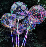 Ballon bobo lumineux à DEL de 18 pouces du fabricant pour les festivals et les fêtes avec mât pour le Nouvel An Thanksgiving