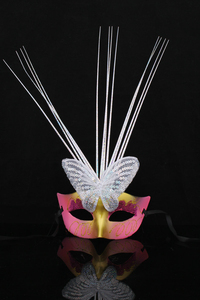 Soie de <span class=keywords><strong>pluie</strong></span> colorée motif paon pour <span class=keywords><strong>la</strong></span> danse, accessoires de spectacle, style papillon de <span class=keywords><strong>Venise</strong></span> - Product Image 4