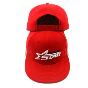 도매 패션 하이 퀄리티 새로운 디자인 빈티지 힙합 모자 빨간 맞는 100% 아크릴 6 패널 3d 평면 자수 자신의 로고