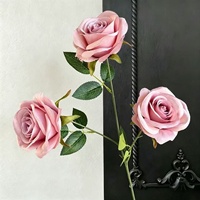 3 Kunstzijde Rozen Hoofden Groothandelsprijs Realistische Kunstrozen voor Bloemenwand Thuis Vaas Bruiloft Feest DIY Bloemdecoratie