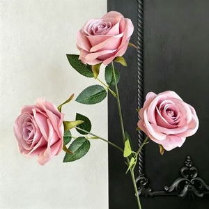 Rosas Artificiales de Seda, 3 Cabezas, Precio al por Mayor, Rosas Falsas Realistas para Decoración de Paredes, Jarrones, Bodas, Fiestas, Suministros Florales para Manualidades - Product Image 6