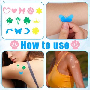 Temporary Tattoo <b>Sticker</b> 15x17cm Heart Bow Shell Star Crown <b>Flower</b> Leaf Palm Clover Butterfly Moon 20Pcs Custom Design - Product Image 3