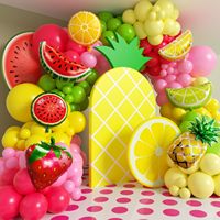 Kit d'arche de guirlande de ballons rose, vert et or, ballons en aluminium flamant rose et étoile, décoration de fête d'anniversaire sur le thème tropical de l'été, de la plage et des Hawaï