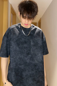 <span class=keywords><strong>T</strong></span>-<span class=keywords><strong>shirt</strong></span> à manches courtes coupe surdimensionnée pour hommes <span class=keywords><strong>T</strong></span>-<span class=keywords><strong>shirt</strong></span> ample en coton délavé Fitness Gym Bodybuilding - Product Image 6